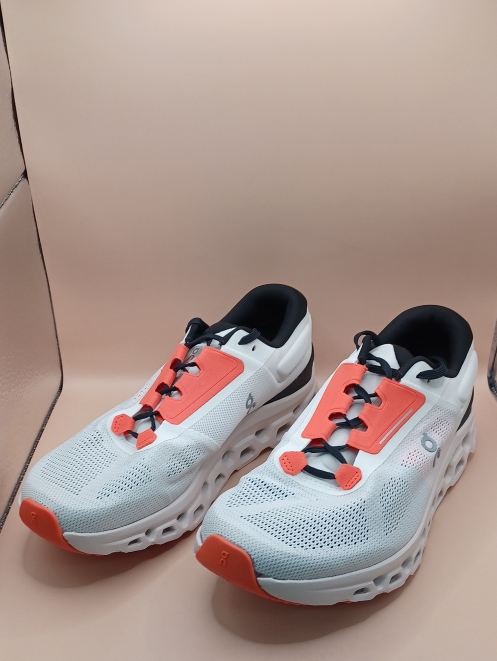 On Running Cloudstratus 3 Sneaker-White/Orange/Black Women Size 10 US